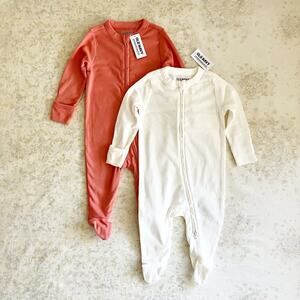 Lot of 2 NWT Old Navy 3-6 Mos 2 Way Zipper Sleepers Long Sleeve 100% cotton
